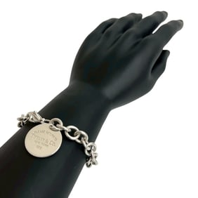 TIFFANY & Co. Tiffany Return to Round Tag Bracelet in Sterling Silver with Chain, 39486