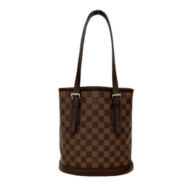 LOUIS VUITTON Vintage Mare Bucket Damier Leather Mini Tote Bag/Semi-Shoulder Bag Brown 328-2
