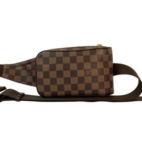 Unused, stored LOUIS VUITTON Geronimos Damier Leather Body Bag, Waist Shoulder Brown, 22985