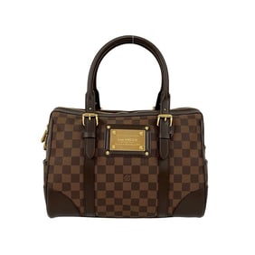 Unused, stored Louis Vuitton Berkeley Damier leather handbag, mini Boston bag, tote brown, 36864