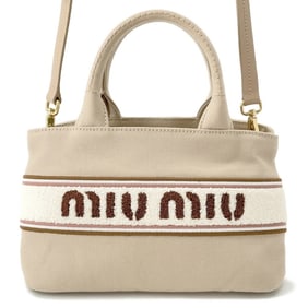 Miu Miu Miu Canvas Handbag 5BA253 2-way Shoulder Bag