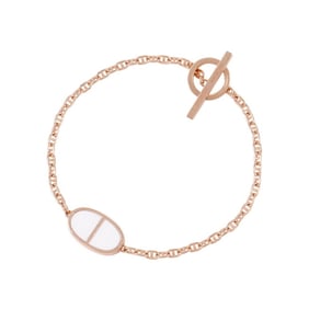 Hermes Chaine d'Ancre Verso Bracelet in 18K White Ceramic, Size SH