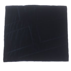 HERMES 100% Silk H Motif Velour Logo Quilted Padded Large Scarf Blanket Shawl Navy Made in France