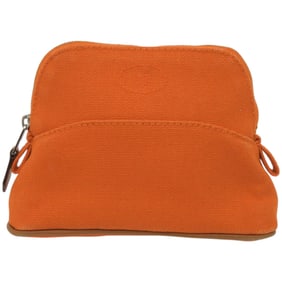 Hermès Bolide Mini Pouch, Cotton and Polyurethane, Orange, Pouch Bag, 1541, HERMES
