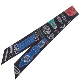 Hermès Twilly Presidential Horse Harness HARNAIS DES PRESIDENTS Silk Aubergine Vert Mille Scarf