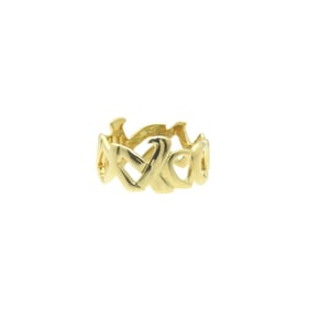 Like new Tiffany & Co. Love Kiss 18KYG 750 Yellow Gold Ring, Size 12, 5.2g, Jewelry 0044 TIFFANY