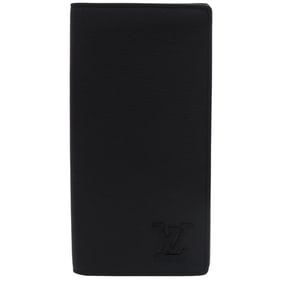 Louis Vuitton Portefeuille Brazza NM LV Aerogram Leather Black Long Wallet with IC Tag M69980 0363