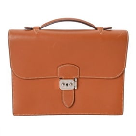 HERMES Sac à Depeche 27 Handbag, Cognac, ?I Stamp (circa 2005), Men's Epsom Leather Business Bag,