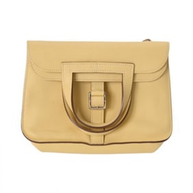 HERMES Arzan Mini Jaune Poussin with X Stamp (circa 2016) Women's Swift Leather Handbag, A-Rank,