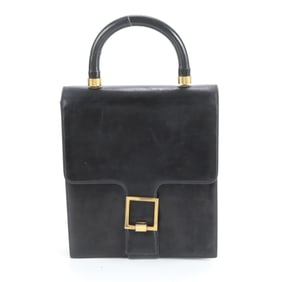 Christian Dior Leather Tote Handbag Black Women's