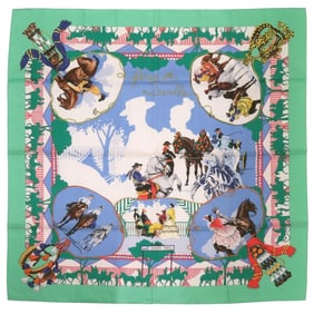 Hermès Carré 90 FERIA DE SEVILLA Seville Holidays Silk Green Scarf Muffler 0119 HERMES