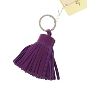 Hermes Like new Hermès Carmen bag charm with fringe, Agnès Milo, violet keychain, purple, 0707.