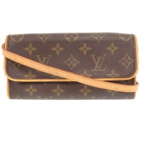 Louis Vuitton Pochette Twin PM Monogram M51854 Canvas Brown LV Shoulder Bag 0087 LOUIS VUITTON