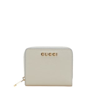 Gucci Script Mini Bifold Wallet 772639 Gray Leather Women's GUCCI
