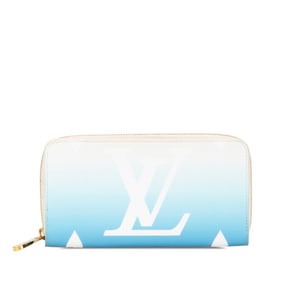 Louis Vuitton Monogram Giant by the Pool Zippy Wallet, Round Zipper Long Wallet M80360, Blue