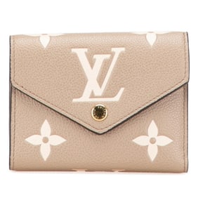 Louis Vuitton Monogram Empreinte Victorine Portefeuille Tri-fold Wallet M81861 Tourtrell Crème