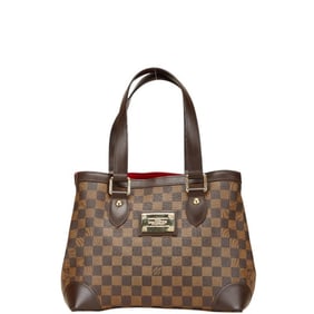 Louis Vuitton Damier Hampstead PM Tote Bag, Handbag N51205, Brown Leather, Women's, LOUIS VUITTON