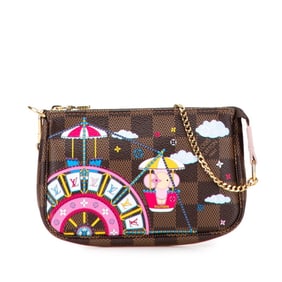 Louis Vuitton Damier Vivienne Mini Pochette Accessoires N60402 Brown Multicolor Leather Women's