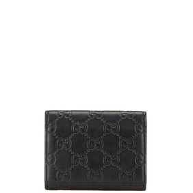 Gucci Guccissima Business Card Holder/Card Case 120965 Black Leather Women's GUCCI