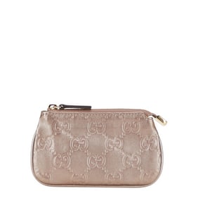 Gucci Guccissima wallet/coin case, coin purse pouch, purple leather, women's, GUCCI