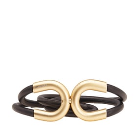 Chanel belt, black and gold plated leather, women's, CHANEL