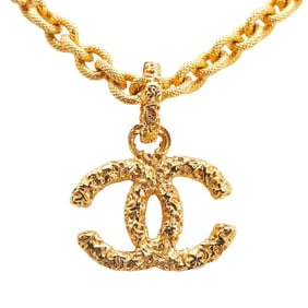 Chanel Coco Mark Lava Necklace, Gold Plated, Women's, CHANEL