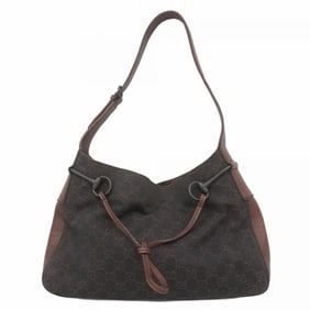 Gucci Horsebit Shoulder Bag 101975 Denim Brown Women's
