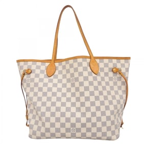 Louis Vuitton Damier Azur Neverfull MM Tote Bag N51107 White Women's