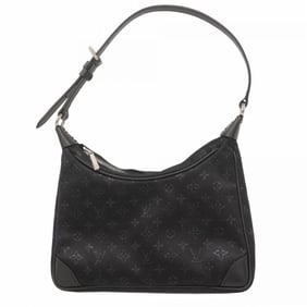 Louis Vuitton Monogram Satin Little Boulogne Handbag M92142 Noir Women's