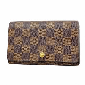 Louis Vuitton Damier Porte Monnaie Billet Tresor Wallet N61730 Ebene Women's