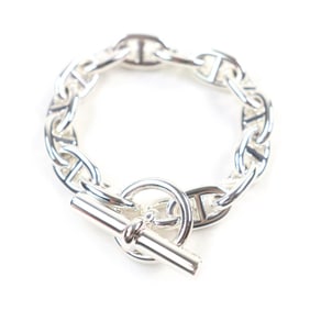 HERMES Chaine d'Ancre MM 925 14-link bracelet, silver, with box, made in France, weight 54.87g, for