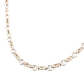 HERMES Vintage Audienne Long Chain Necklace, Silver, 82cm, with Case, Men's and Women's Accessories