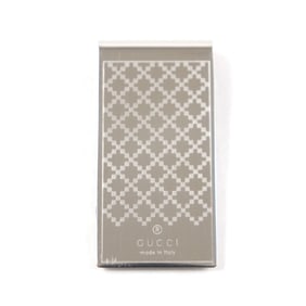 GUCCI Diamante Logo Bill Clip/Money Clip, Silver, Made in Italy, Men's