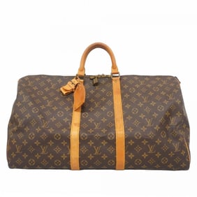 Louis Vuitton Monogram Keepall Bandouliere 55 Boston Bag M41414 Brown Men's and Women's