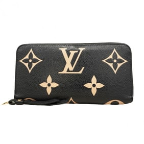 Louis Vuitton Monogram Empreinte Two-Tone Zippy Wallet M80481 Black/Beige Women's