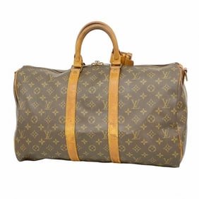 Louis Vuitton Monogram Keepall Bandouliere 45 Boston Bag M41418 Brown Men's and Women's