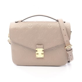 Louis Vuitton Pochette Metis MM Monogram Empreinte Tourterelle Handbag, Leather, Women's, Beige,