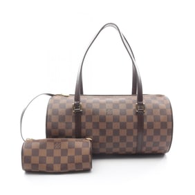 Louis Vuitton Papillon 30 Damier Ebene Handbag, Coated Canvas and Leather, Women's, Brown, N51303