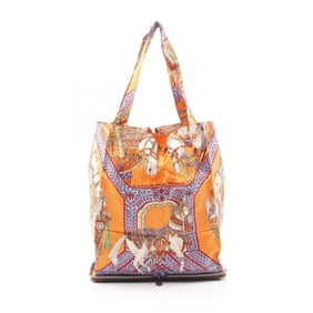 Hermes Hermès Silky Pop LA DANSE DU CHEVAL MARWARI Tote Bag, Silk Buffle Skipper, Women's, Brown,