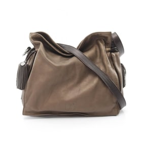 LOEWE Flamenco Shoulder Bag, Leather, Women's, Brown