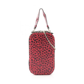 Christian Dior Dior Lady Phone Holder Handbag, Leather, Women's, Pink and Black