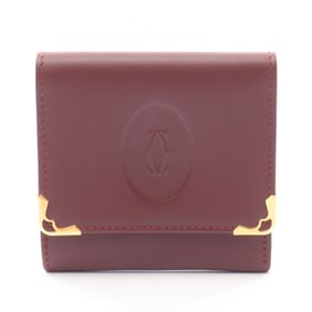 Cartier Must Line Wallet/Coin Case, Leather, Women's, Bordeaux