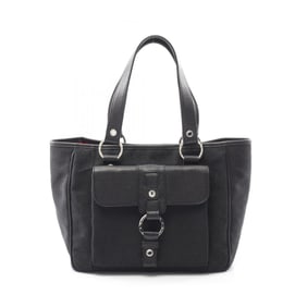 BVLGARI Logomania Handbag, Canvas and Leather, Women's, Black
