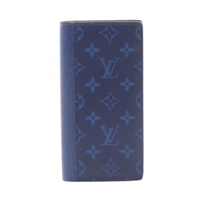 Louis Vuitton Portefeuille Brazza Taigarama Cobalt Blue Bifold Long Wallet, Leather, Men's, Blue,