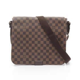 Louis Vuitton District MM Damier Ebene Shoulder Bag, Coated Canvas and Leather, Brown, for Men