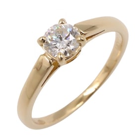 BVLGARI Glyph Solitaire Diamond Ring, 18K Yellow Gold, Diamond, Women's, Clear
