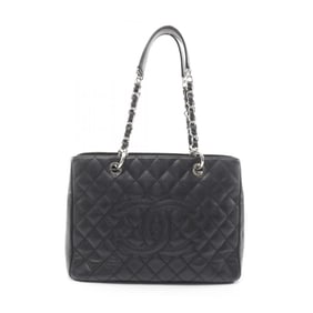 CHANEL Matelasse Grand Shopping GST Tote Bag in Grained Calfskin Caviar, Women's, Black