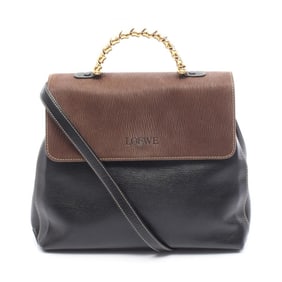 LOEWE handbag, leather, women's, black, brown