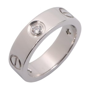 Cartier Love Ring 3PD, 18K White Gold with Diamonds, Women's, Silver, Clear