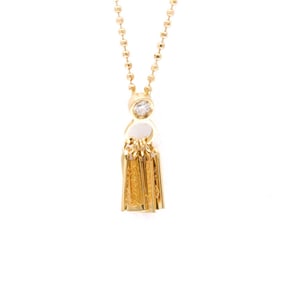 Gucci Tags Diamond Necklace Pink Gold (18K) Diamond Women,Men Fashion Pendant Necklace (Pink Gold)